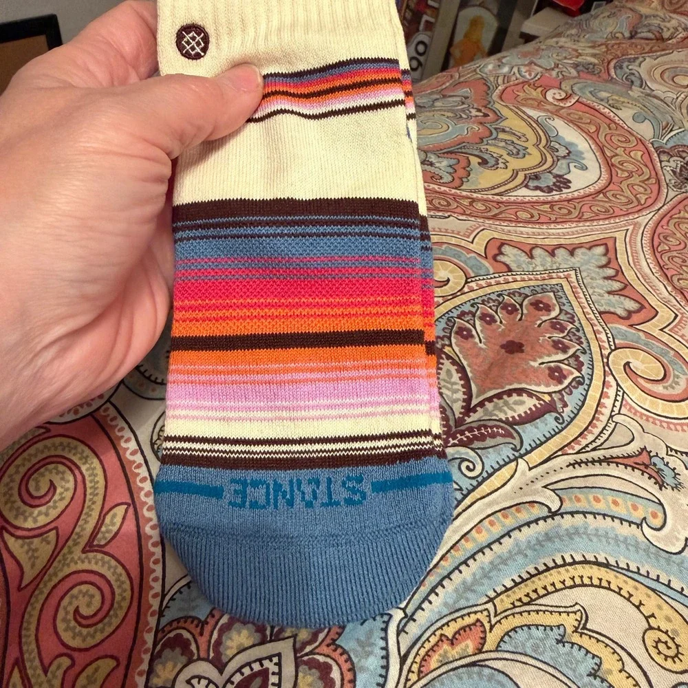 Stance Kids Wade Collection Casual Crew Socks Off White‎ Striped L Y:3-5.5 NEW